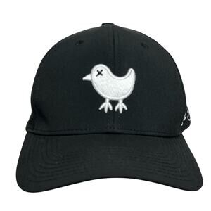 Bad Birdie Golf Hat, Black Cap & White Logo, Vented Mesh, Snapback ⛳